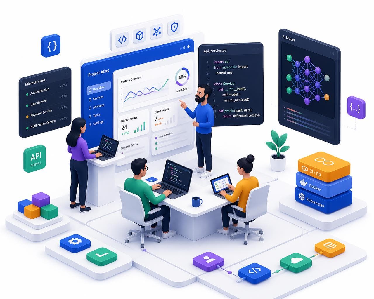 The Vysync delivery team working across product, engineering and AI